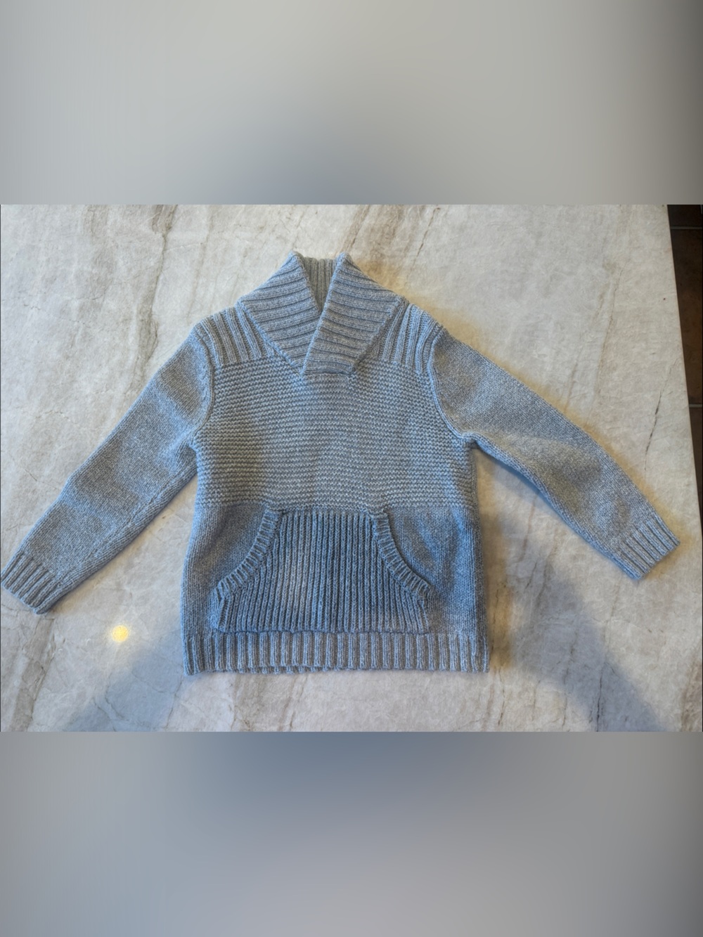 Cat & Jack Light Blue Knit Shawl Collar Sweater